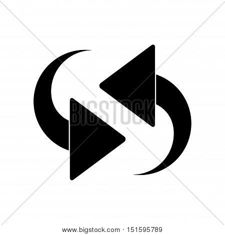 silhouette arrows update in opposite directions vector illustration