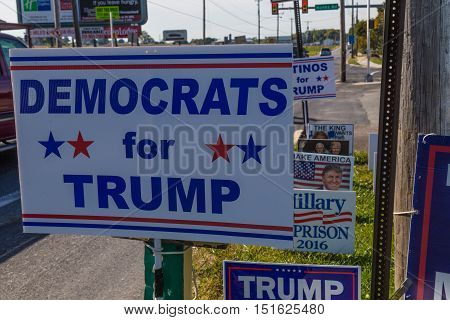 Democrats For Trump Campaign Sign.