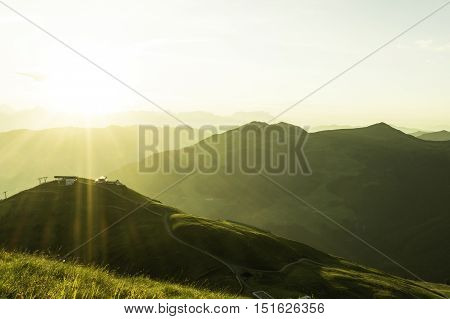 Sunrise from Hohe Penhab in the Hinterglemm.