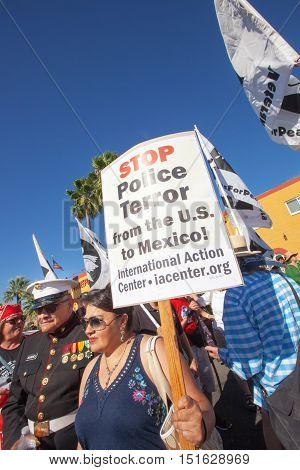 Veterans And Family Protesting At Border
