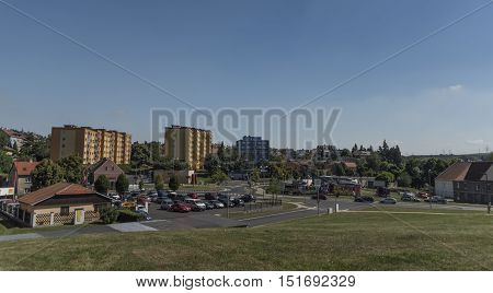 Kadan historic town in sunny summer day