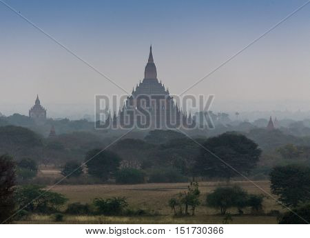 Meny old Ancient Temples in Bagan, Myanmar