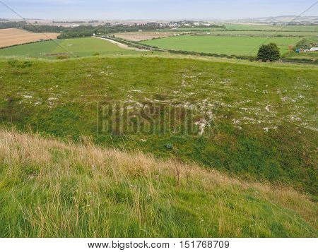 Old Sarum Castle Ditch In Salisbury