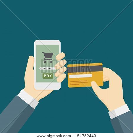 businessman use credit card to pay online order
