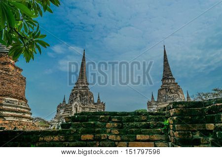 The Ancient Royal Palace in Ayutthaya of Thailand