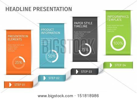 Banner steps business infographic template. Can be used for web design and workflow layout. Vector ilustration.