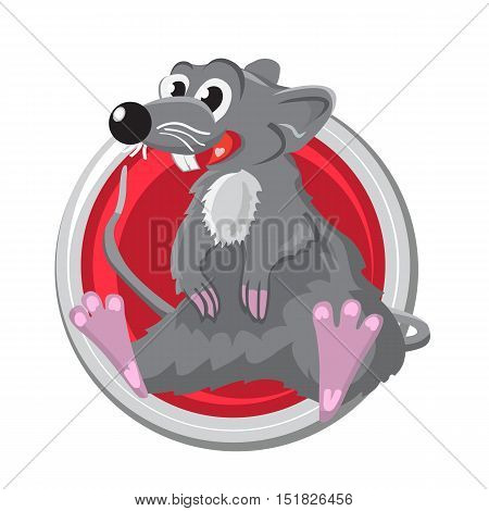 Rat. Orient horoscope sign isolated in circle. Chinese symbols. Zodiac.