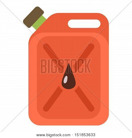 Red jerrycan icon. Cartoon illustration of jerrycan vector icon for web