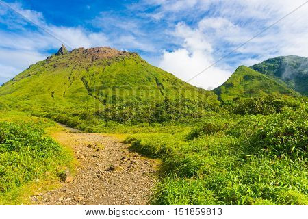 Soufriere volcano is the highest mountain in Guadeloupe, French department in Caribbean