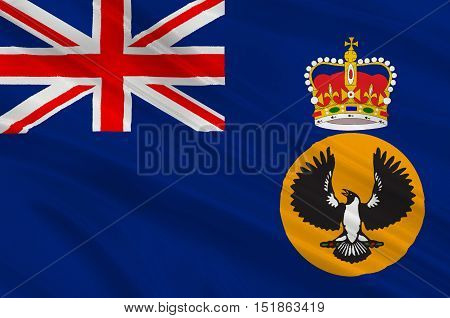 Flag of South Australia (SA) is a state in the southern central part of Australia. 3d illustration