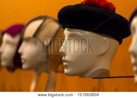 CRACOW POLAND - JANUARY 24 2016: Exhibition titled Fashionable in Communist Poland which reflects the unique character of fashion in the post-war decades. National Museum Cracow Poland