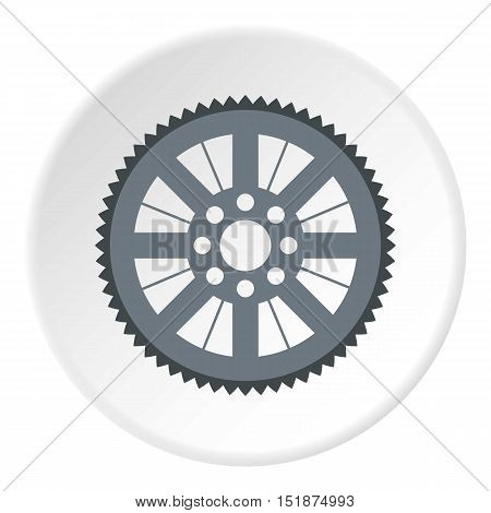 Sprocket for bicycle icon. Flat illustration of sprocket for bicycle vector icon for web