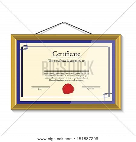 Certificate In Golden Frame