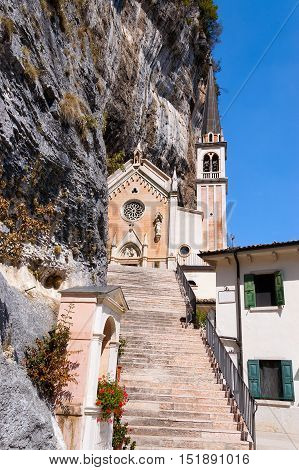 Madonna della Corona the Sanctuary of Our Lady of the crown. Spiazzi Verona Veneto Italy