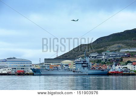 HAMMERFEST NORWAY - August 05 2016: ships in the port Hammerfest