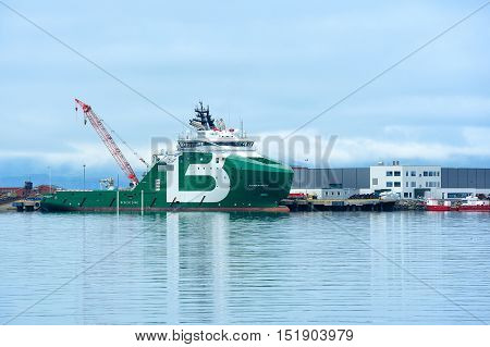HAMMERFEST NORWAY - August 05 2016: ships in the port Hammerfest