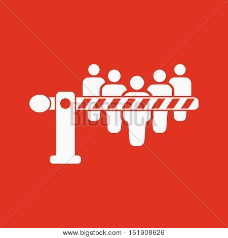 The barrier icon. Roadblock and borderline, stop, checkpoint symbol. Flat Vector illustration