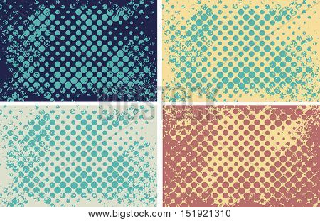 Halftone dots on grunge background.  Halftone background  for your design. Vector illustration