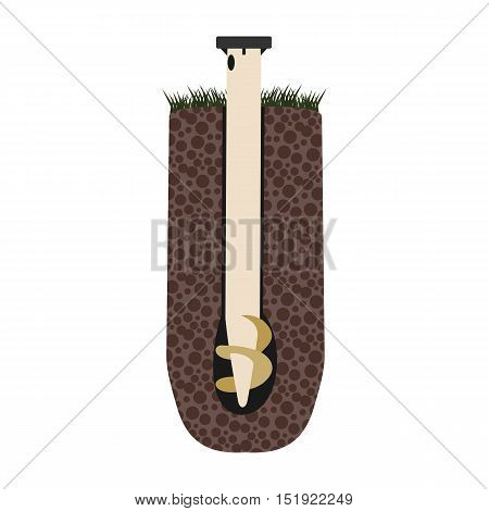 flat screw piles in vector format eps10