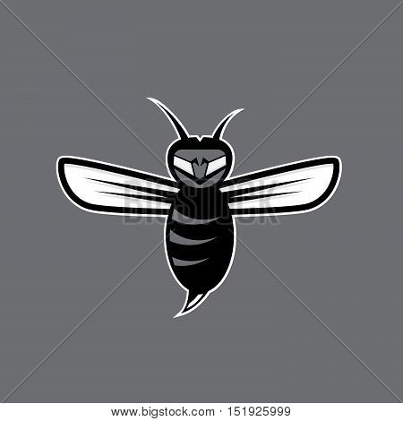 Agressive Bee Or Wasp Mascot Vector Design Template