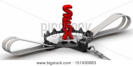 Dangerous sex. Red word 