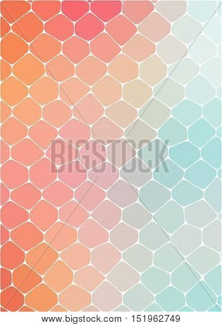 honeycomb shades of pink through orange and blue
