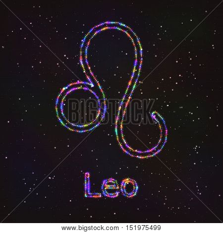 Astrology Shining Symbol. Horoscope Sign. Zodiac Leo.