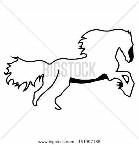 Horse logo. Silhouette vector symbol of horse for design company's logo, tattoo, visit card, etc. Monochrome sign of animal.