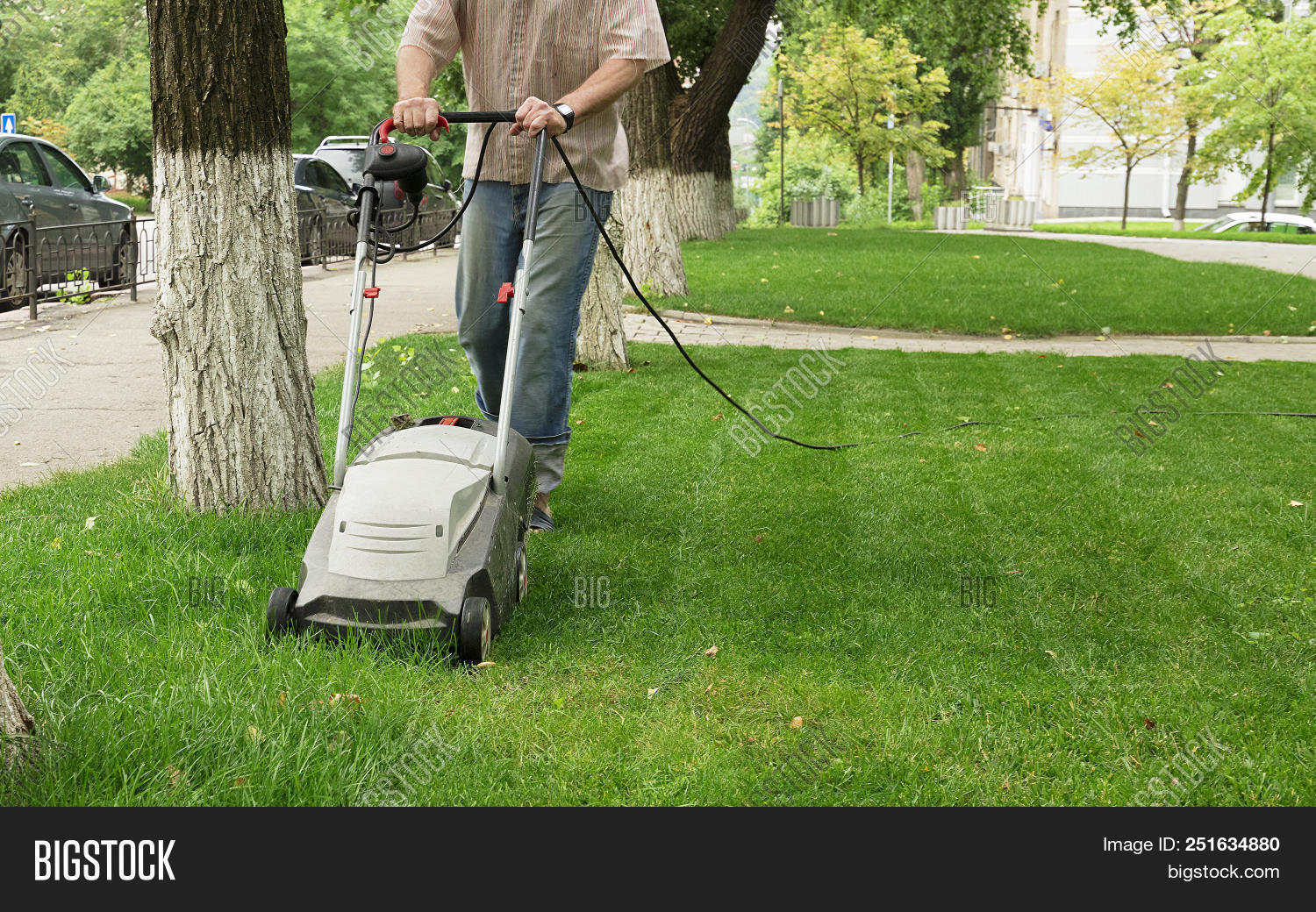 Zero turn s3:e7 episode 7 features vlad with mow eco friendly. Worker Electric Lawn Image & Photo (Free Trial) | Bigstock