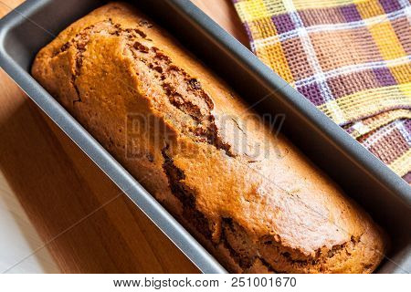 Homemade Tin Bread Close-up. Freshly Baked Soda Bread