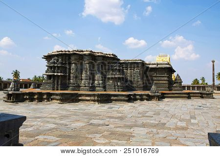 Chennakeshava Temple Complex, Belur, Karnataka, India. General View From The Kalyan Mandapa At South