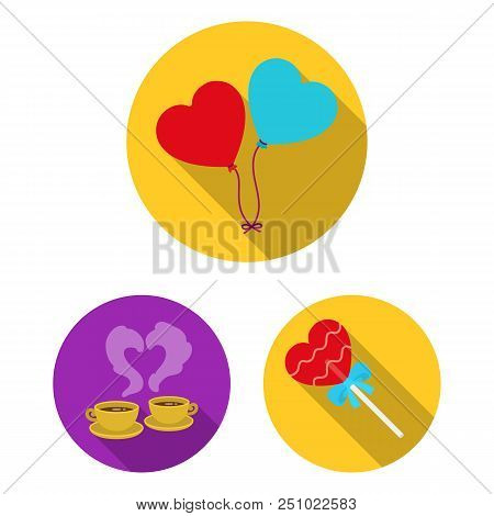 Romantic Relationship Flat Icons In Set Collection For Design. Love And Friendship Vector Symbol Sto