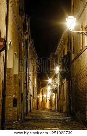 Landscape with the image of night Ferrara, Italy