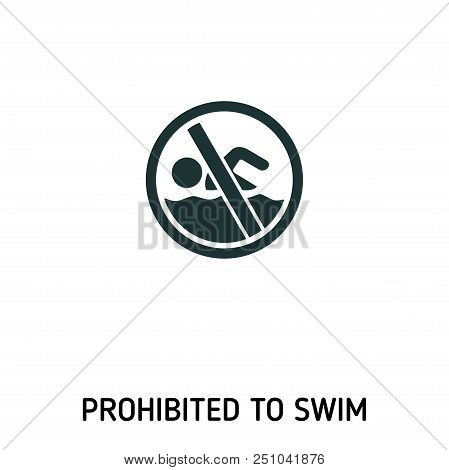 Prohibited To Swim Creative Icon. Simple Element Illustration. Prohibited To Swim Concept Symbol Des
