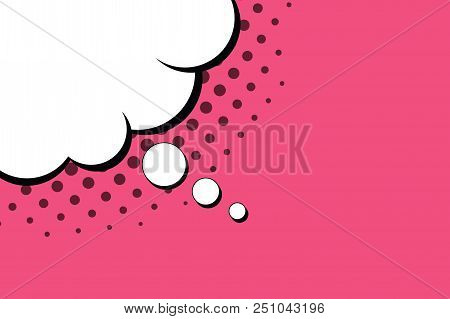 Pop Art Background Template, Comic Banner Design With Bige Bubble Cloud
