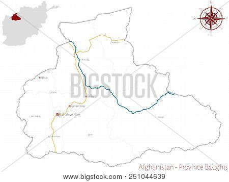 Large And Detailed Map Of The Afghan Province Of Badghis