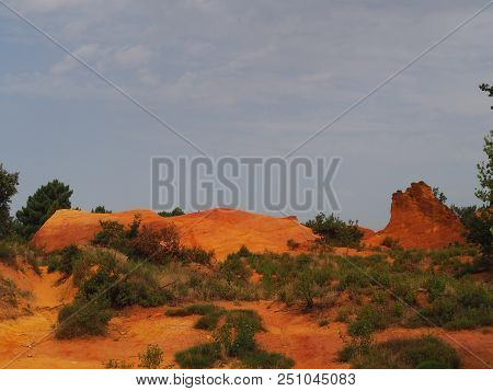 Rustrel, France - July 14, 2018: Photography Showing A Magnificent Landscape. The Photography Was Ta
