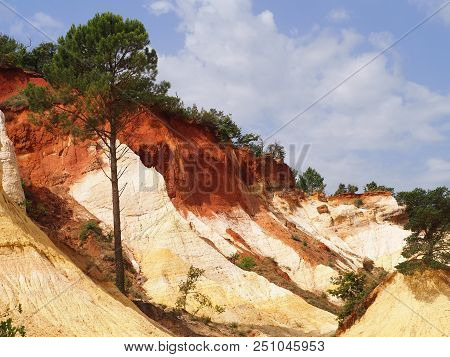 Rustrel, France - July 14, 2018: Photography Showing A Magnificent Landscape. The Photography Was Ta