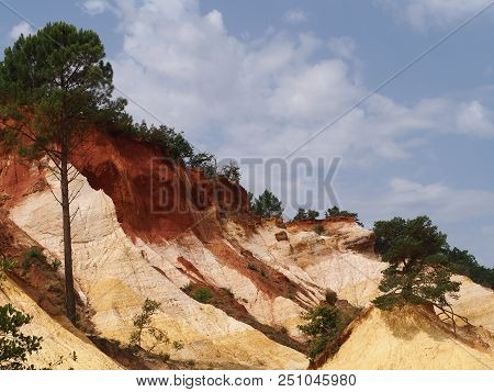 Rustrel, France - July 14, 2018: Photography Showing A Magnificent Landscape. The Photography Was Ta