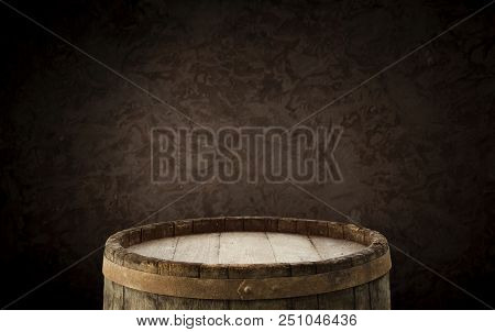 Old Wood Table With Smoke In The Dark Background.