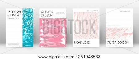 Cover Page Design Template. Minimal Brochure Layout. Charming Trendy Abstract Cover Page. Pink And B