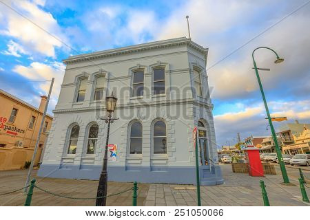 Albany, Australia - Dec 28, 2017: Front View Of Albany House At Sunset In Western Australia, A Herit