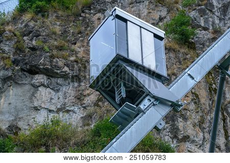 Hochosterwitz, Austria - 27 June 2018: Lift To Hochosterwitz Castle  On Carinthia In Austria
