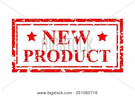 Red Rubber Stamp, New Prouct, Isolated On White