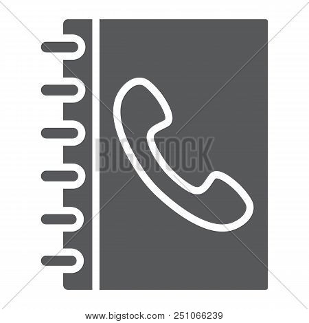 Phone Book Glyph Icon, Contact And Telephone, Adress Book Sign, Vector Graphics, A Solid Pattern On 