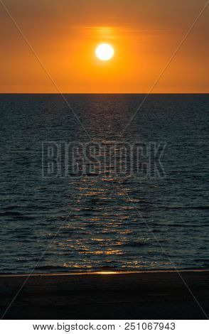A Beautiful And Vibrant Sunset On Formby Beach, Liverpool