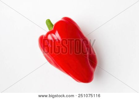 Red Bell Pepper On A White Background. Sweet Pepper. Isolated.