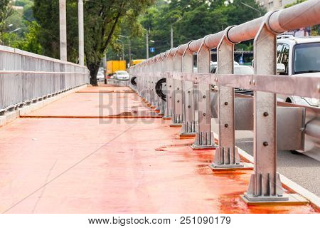 Walkway For Pedestrians During Repair Before Laying Asphalt