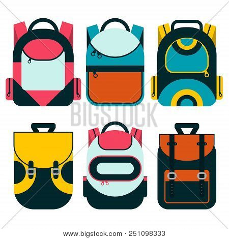 School Bag Flat Illustration. Bag For School.