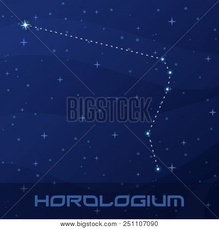 Constellation Horologium, Clock, Night Star Sky, Flyer Advertisement